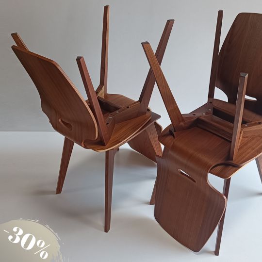 6x FINN chair, black walnut