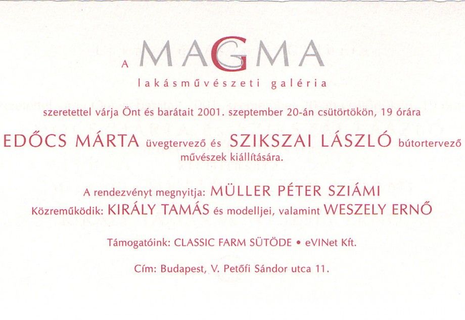 MAGMA 2001 BUDAPEST