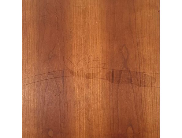 RANK chair, cherry, laser engraved, leather